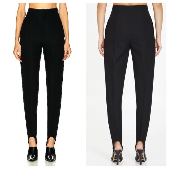 Jil Sander Black Wool High Rise Stirrup Pants Size IT 38 US 2 Made in Italy - Picture 1 of 11